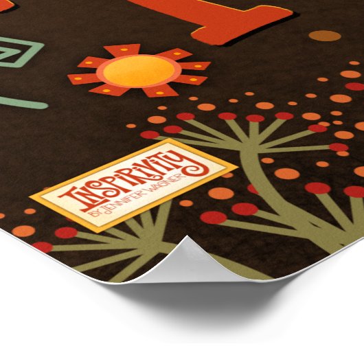 レトロ可愛楽しむい小さなものインスピレーション ポスター (角)