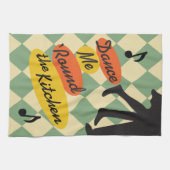 レトロ台所のあたりの私を踊って下さい キッチンタオル (横)