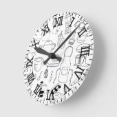 レトロ台所壁時計 ラウンド壁時計 (傾斜)