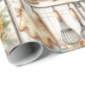 レトロ台所棚及びひまわり包み紙 ラッピングペーパー (ロールコーナー)