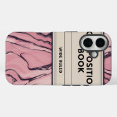 レトロ合成ノートスタイルピンクスワールケース Case-Mate iPhoneケース (裏面 (横))
