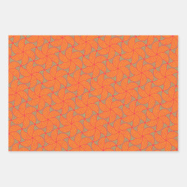 レトロ同心円パターン ラッピングペーパーシート