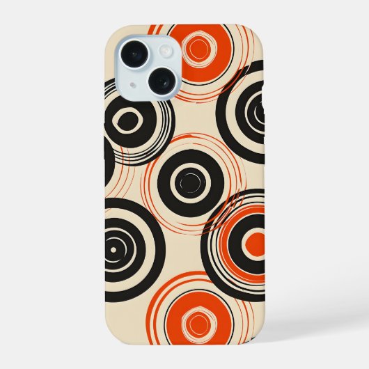 レトロ同心円 iPhone 15ケース (裏面)
