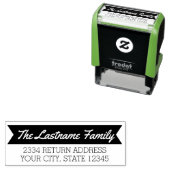 レトロ名と差出人住所とシンプルバナー セルフインキングスタンプ (インサイチュ)