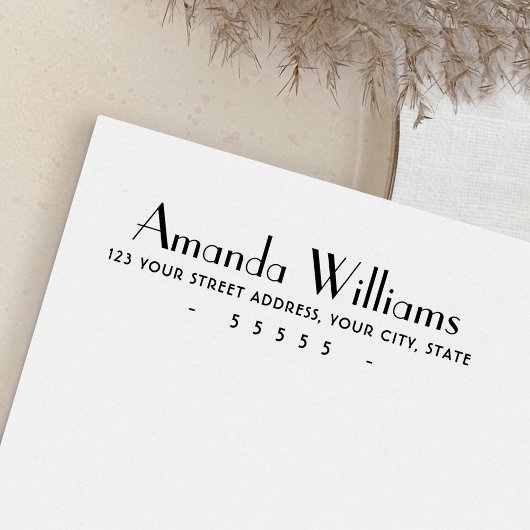 レトロ名と差出人住所の手書きスタンプ セルフインキングスタンプ