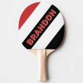 レトロ名はっきりした付きアストライプーバンゼブラ文字 卓球ラケット (正面)