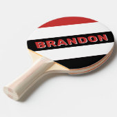 レトロ名はっきりした付きアストライプーバンゼブラ文字 卓球ラケット (正面アングル)