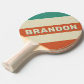 レトロ名はっきりした付きストライプタイムレス文字 卓球ラケット (正面アングル)