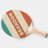 レトロ名はっきりした付きストライプタイムレス文字 卓球ラケット (横)