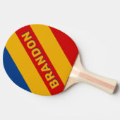 レトロ名はっきりした付ストライプ心の温かい人 卓球ラケット (横)