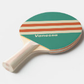 レトロ名ストライプ付きタイムレス文字 卓球ラケット (正面アングル)