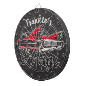 レトロ名レッドキャディヴィンテージクラシックカーガレージ ダーツボード (正面右)