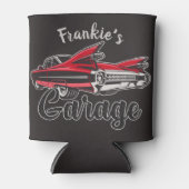 レトロ名レッドキャディヴィンテージクラシックカーガレージ 缶クーラー (正面)