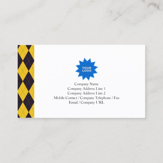 レトロ名刺の装飾パタアーガイルーン 名刺 (裏面)