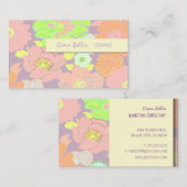 レトロ名刺、パステルポピー 名刺 (正面/裏面)