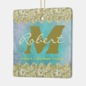 レトロ名意味オーナメント、カスタムKeepsake セラミックオーナメント (左)