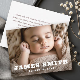 レトロ名新生児写真感謝していyou 案内状