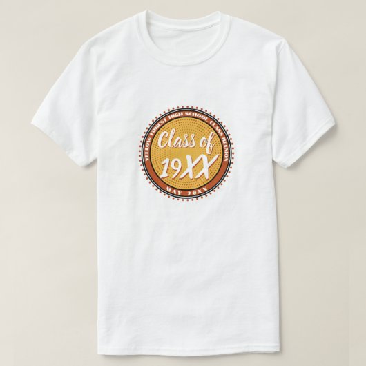 レトロ名日付区分バッチ懇親会 Tシャツ (デザイン正面)