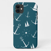 レトロ名門私立校風のヴィンテージいかり航海のいかり Case-Mate iPhoneケース (裏面)