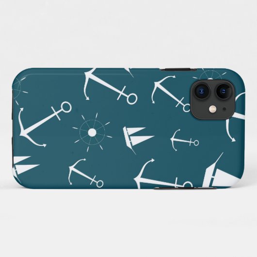 レトロ名門私立校風のヴィンテージいかり航海のいかり Case-Mate iPhoneケース (裏面(横))