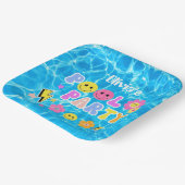 レトロ名門私立校風のY2Kプールパーティーハッピー顔誕生日 ペーパープレート (傾斜あり)