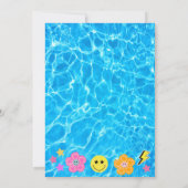 レトロ名門私立校風のY2Kプールパーティーハッピー顔誕生日 招待状 (裏面)