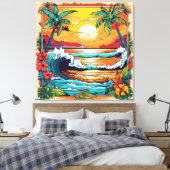 レトロ向性サージ キャンバスプリント (インサイチュ (寝室))