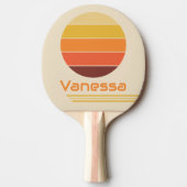 レトロ回ストライプの転 卓球ラケット (正面)