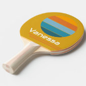 レトロ回転イエローループ 卓球ラケット (正面アングル)