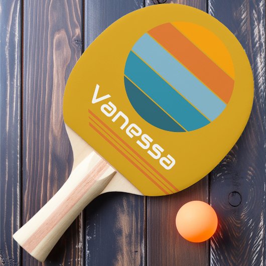 レトロ回転イエローループ 卓球ラケット