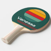 レトロ回転グリーンループ 卓球ラケット (正面アングル)