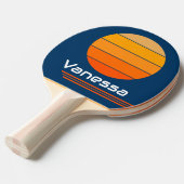 レトロ回転ブルーループ 卓球ラケット (正面アングル)