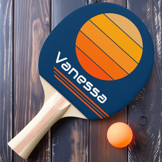 レトロ回転ブルーループ 卓球ラケット