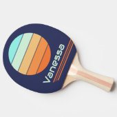 レトロ回転ヴィンテージスタイルストライプ 卓球ラケット (横)