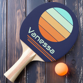 レトロ回転ヴィンテージスタイルストライプ 卓球ラケット