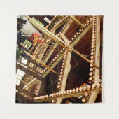 レトロ回転木馬ルースター タペストリー (正面(横))