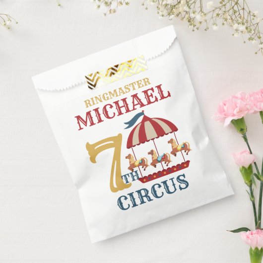 レトロ回転木馬回路カーニバル誕生日好意バッグ フェイバーバッグ (封をした状態)