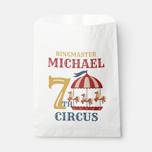 レトロ回転木馬回路カーニバル誕生日好意バッグ フェイバーバッグ (正面)