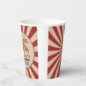 レトロ回転木馬回路カーニバル誕生日紙カップ 紙コップ (左)