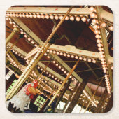 レトロ回転木馬 スクエアペーパーコースター (正面)