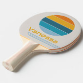 レトロ回転虹 卓球ラケット (正面アングル)