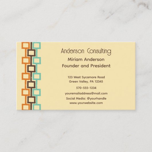 レトロ図形の汎用 名刺 (正面)