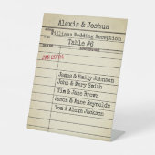 レトロ図書室カード結婚式レセプション 台座サイン (正面)