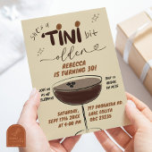 レトロ図解入りの、写真付きのエスプレッソマルティーニ誕生日 招待状