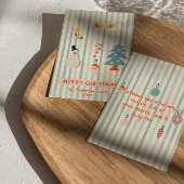 レトロ図解入りの、写真付きのカラフルクリスマス非写真 シーズンカード