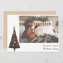 レトロ図解入りの、写真付きのクリスマスツモダンリー