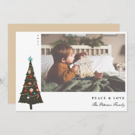 レトロ図解入りの、写真付きのクリスマスツモダンリー シーズンカード