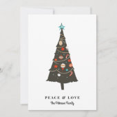 レトロ図解入りの、写真付きのクリスマスツモダンリー シーズンカード (正面)