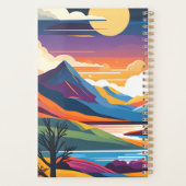 レトロ図解入りの、写真付きの山脈2024 プランナー手帳 (裏面)