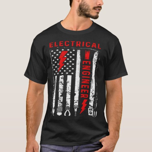 レトロ図電気工事士電気工士演義 Tシャツ (正面)